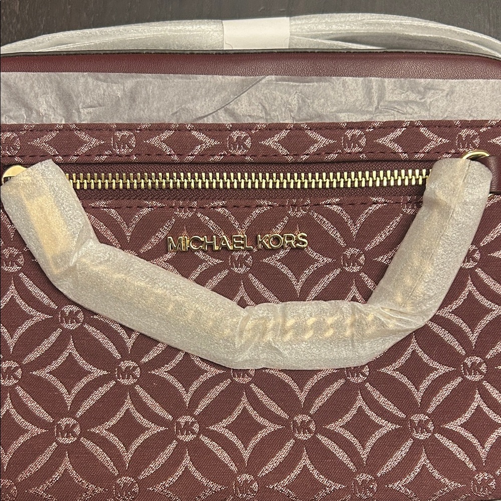 Michael Kors Burgundy Patterned Crossbody Bag with Gold Hardware. NWT! - Picture 6 of 7